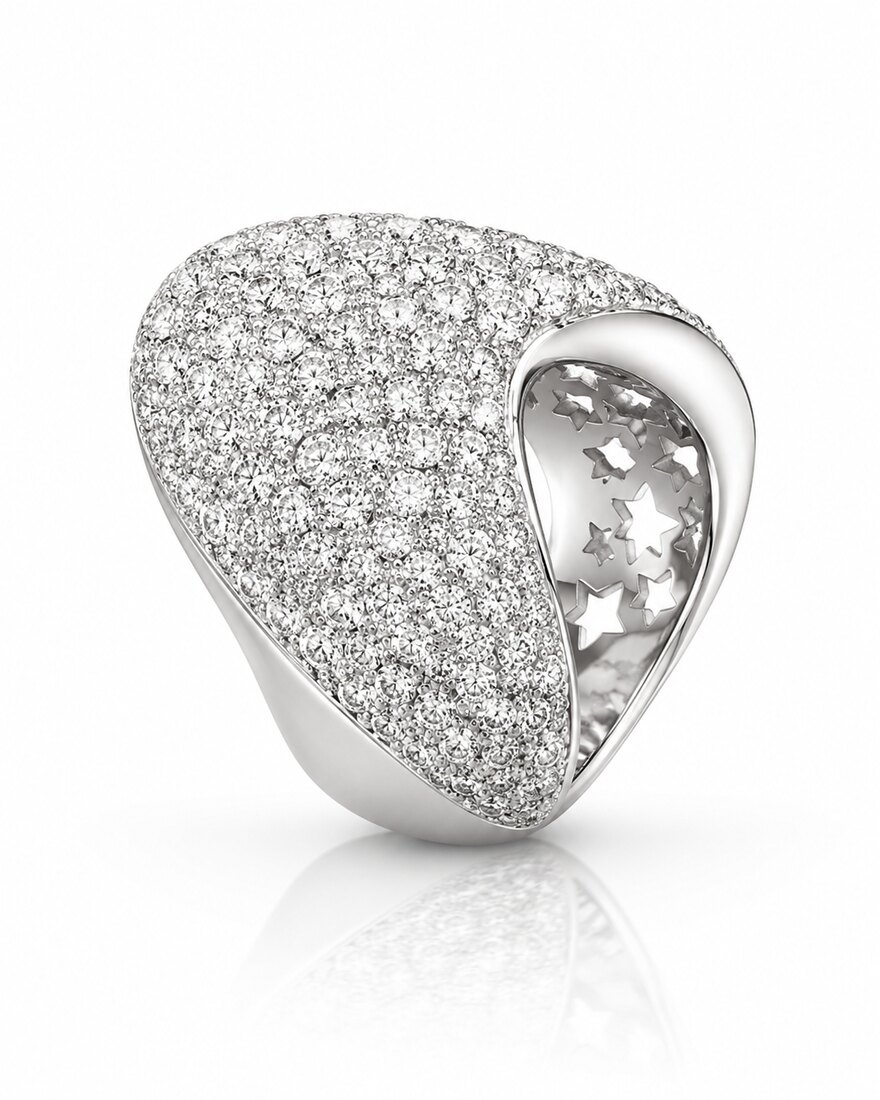 Anello Bombé Pavé di Diamanti