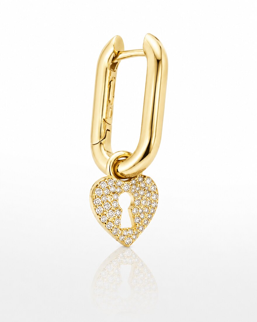Ciondolo Cuore Pavé con Lucchetto 3